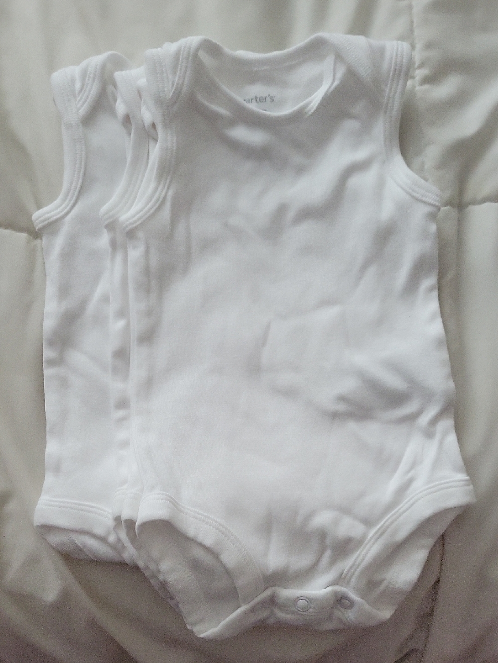 Carter's White Sleeveless Baby One-Piece Bodysuit - 5 Pack